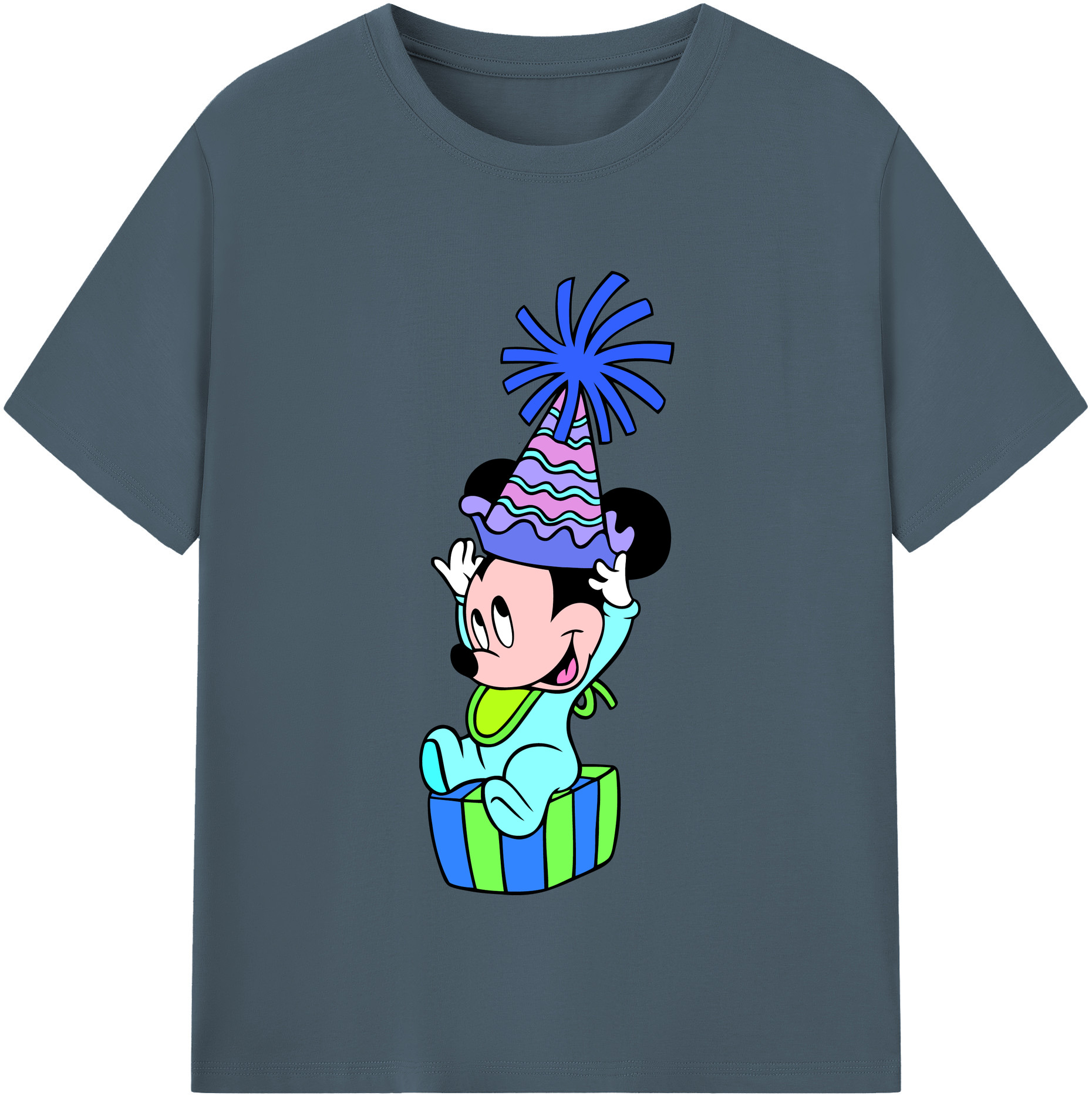 （画像用） ミッキーマウス Mickey Mouse 綿100％半袖Tシャツ（フロントプリント）